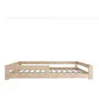 Need Sleep - Montessori Vloerbed Kinderbed 140x190 cm - Naturel Hout – Met Uitvalbescherming – Inclusief Lattenbodem