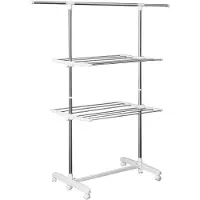 Aosom HOMdotCOM Droogrek met 2 niveaus 83-140 x 62 x 139cm