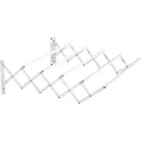 HOMCOM HOMdotCOM wanddroger kledingrek voor wandmontage uitschuifbare wasdroger metaal