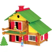 Jeujura Mon chalet en bois - 175 pièces : Coffret en bois