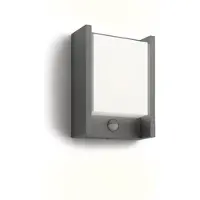 Philips LED-wandlamp buiten met bewegingssensor Arbour UE, zwart, Aluminium, Modern, LED wandlamp buiten