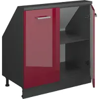Vicco R-Line Keukenkast voor schuine wand – 80 cm met 2 deuren Rood hoogglans/antraciet