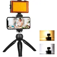 Puluz Pkt3131b+led-lamp Live-opnameset Statief + Led-lamp + Telefoonclip Pkt3131b