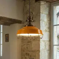 ROYALTECH Hanglamp Astel, dimbaar, geel / oranje, Woon-/ Eetkamer, metaal, Industrieel design, hanglamp