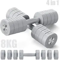 Merach Dumbbells - 4 in 1 - Verstelbaar - Verstelbare Gewichten - 8KG Set - Robuust & Antislip - Compact Voor Thuis