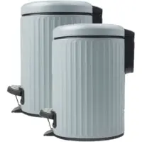 Storage solutions 2x stuks pedaalemmers/vuilnisbakken 3 liter blauw kleur
