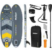 Rebel RBA-4511 SUP-paddleboard met accessoires, 244 cm, 78 kg, grijs