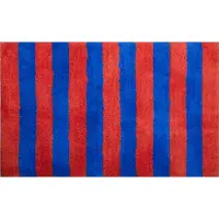 Kitsch Kitchen - Badmat gestreept oranje/donkerblauw