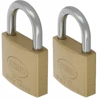 AMIG Hangsloten / koffersloten set - 2x stuks - maat 50/60 mm - messing - incl 2 sleutels per slot