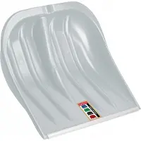 Kadax Sneeuwspade, 49 cm breed, sneeuwschep zonder steel, sneeuwschuiver, sneeuwruimer, kunststof sneeuwschop, sneeuwschuip (1, zilver met metalen rand)