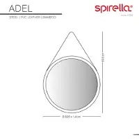 Spirella Wandspiegel Rond Ø40 cm - Badkamerspiegel van Staal met Bamboe Afwerking - Make Up Spiegel voor Badkamer en Kleedkamer