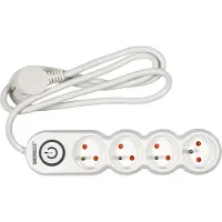 Sthor 72353 - Stopcontactbeveiliger - 4 Stekkerdozen - 1,5m Kabel - Aarde