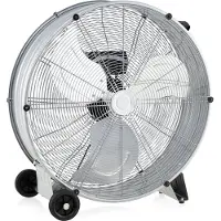 Coast Industriële Trommelventilator - 3 Snelheden, 180W, Max. 1300 CFM - 65 x 37 x 67 cm - Staal/Aluminium - Zilver