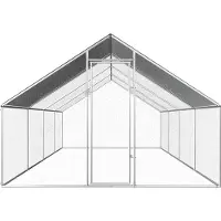 vidaXL Kippenhok 2,75x8x1,92 m gegalvaniseerd staal