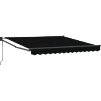 vidaXL Uitschuifbare luifel Zwart 350 x 250 cm Polyester en Metaal
