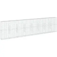 vidaXL Gabion met deksel, 800x50x200 cm, verzinkt staal
