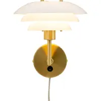 Dyberg Larsen Wandlampe , DL20, Goud / Messing, Woonkamer, Glas, Designer