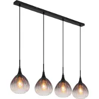 Globo Lighting Zwarte hanglamp Olsen 4-lichts
