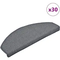vidaXL Trapmatten 30 st 65x24x4 cm lichtgrijs en blauw halfrond groot