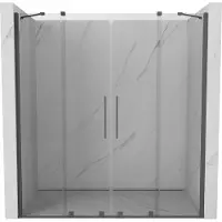 Mexen Velar Duo schuifbare douchedeur 200 , transparant, geborsteld grijs - 871-200-000-02-66