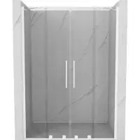 Mexen Velar Duo schuifdouchedeur 160 , transparant, wit - 871-160-000-02-20