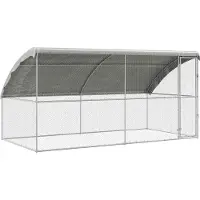 vidaXL Kippenkooi met 1 deur 2 st zilver 400x200x200cm