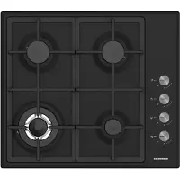 Heinner HBH-S4IWF-BK Inbouw Gaskookplaat – 4 Branders met Wokbrander – Elektrische Ontsteking – Veiligheidsbeveiliging – Zwart – 5 Jaar Garantie
