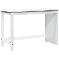 vidaXL Bureau Wit 112 x 50 x 75 cm Massief vurenhout