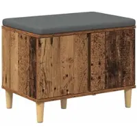 vidaXL Hallenbank Oudhout 60 x 38 x 46 cm Geengineerd Hout en Stof
