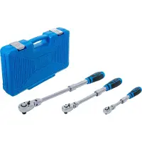 Bgs 25128 Ratelsleutel-set uittrekbaar, kniesleutel 6,3 mm (1/4") - 10 mm (3/8") - 12,5 mm (1/2") 3-dlg.