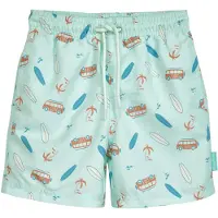 Playshoes Zwemshorts 'Surf-Bus' bruin / mintgroen / wit