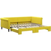 vidaXL Slaapbank met onderschuifbed 100x200 cm fluweel geel