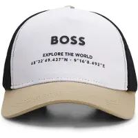BOSS Kinderpet met logo van katoen en mesh