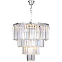 Zumaline AMEDEO Hanglamp 5xE14 40W - Glamour Stijl, Zilver Metaal & Kristal