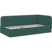 vidaXL Hoek Bed Frame Donkergroen 90 x 200 cm Fluweel