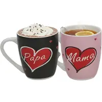 Gerimport Vaderdag / Moederdag cadeau mok - 360 ml - hartje / liefde - koffie of thee