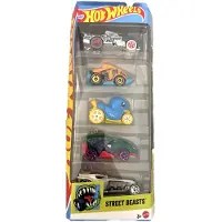 Hot Wheels STREET BEASTS 5 PACK DUCK N' ROLL, HOTWEILER,RATICAL RACER, PIRANHA TERROR, VAMPYRA SET 5