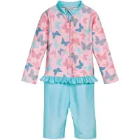 Playshoes Badpak 'Schmetterlinge' blauw / aqua / rosa / lichtroze