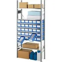 Ssi Basis stelling R 3000 - stalen – B 1055 x D 400 x H 2278 mm - 1 basissectie met 8 legborden + 30 stellingbakken RK 421 - verzinkt