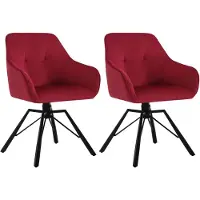 Happyment Set van 2 Draaibare Eetkamerstoelen - Gestoffeerde Comfortstoelen met Armleuningen & Rugleuning - Voor Keuken, Woonkamer & Restaurant