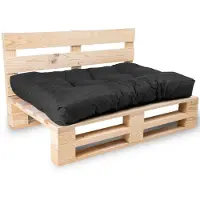 Bananair - Palletkussen - Tuinkussen voor Palletbank - Zitkussen - 120x80x15 cm - Zwarte
