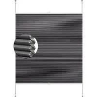 Happyment Honinggraat deluxe gordijn - Grijs 80x120cm - Rolgordijn - Lichtdoorlatend - Isolerend - Zonder boren - Polyester