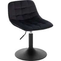 Happyment Barkruk Witta Industrial Zwart - Barkrukken set van 1 - Barstoel Kruk - Barstoelen met rugleuning - Keukenstoel - In hoogte verstelbaar - Velvet