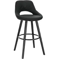 Happyment Barkruk Modern Hilton - Industrial - Antraciet - Barkrukken set van 1 - Barstoel Kruk - Barstoelen met rugleuning - Keukenstoel - Stof