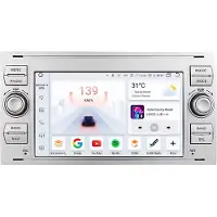 Happiq Autoradio met bluetooth - Carplay - Geschikt voor Apple en Android - Stereo - Navigatie - Navigatiesysteem auto - Voor Ford Focus, Mondeo, Fiesta, Transit, Kuga, C-Max & S-Max Galaxy