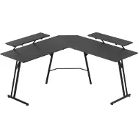 ACXIN Gaming Bureau - L-vormig met Monitorstandaard - Ergonomisch Hoekbureau met Carbon Fiber Blad - Groot Computertafel voor Homeoffice - 140x120 cm