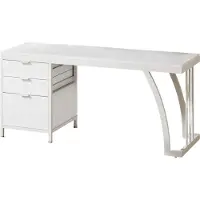Happiq Computerbureau - Bureau met lades - Werktafel - Voor studeren of werken - 3 lades - Wit