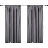 Happyment Gordijnen set Diva 2 stuks - Grijs 135x175cm - Verduisterend - met Plooiband - Fluweel Isolerend