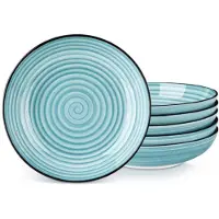 Happiq Elaria Serviesset Tida - 6 delig - 6 persoons - Blauw - Dinerborden - Bordenset - Diepe borden - Ontbijtborden - Servies - Keukenservies