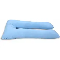 Bananair - Zwangerschapskussen - Afneembare katoenen hoes - U-vorm - Body pillow - 140x80cm - Blauw